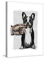 French Bulldog and Finger Moustache-Fab Funky-Stretched Canvas