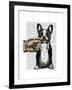 French Bulldog and Finger Moustache-Fab Funky-Framed Art Print