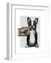 French Bulldog and Finger Moustache-Fab Funky-Framed Art Print