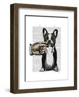 French Bulldog and Finger Moustache-Fab Funky-Framed Art Print