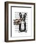 French Bulldog and Finger Moustache-Fab Funky-Framed Art Print