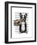 French Bulldog and Finger Moustache-Fab Funky-Framed Art Print