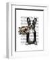 French Bulldog and Finger Moustache-Fab Funky-Framed Art Print