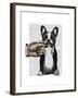 French Bulldog and Finger Moustache-Fab Funky-Framed Art Print