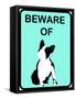 French Bulldog Beware 3-null-Framed Stretched Canvas