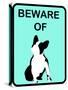 French Bulldog Beware 3-null-Stretched Canvas