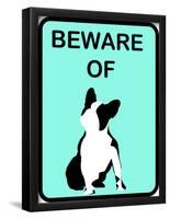 French Bulldog Beware 3-null-Framed Poster