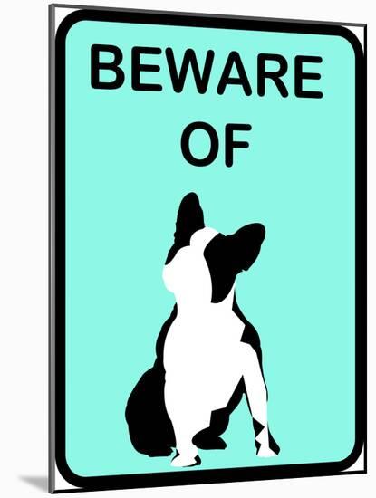 French Bulldog Beware 3-null-Mounted Poster