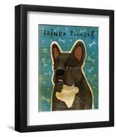 French Bulldog (Black and White)-John W^ Golden-Framed Art Print