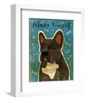 French Bulldog (Black and White)-John W^ Golden-Framed Art Print