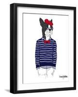 French Bulldog in French Style-Olga Angellos-Framed Art Print