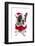 French Bulldog in Santa Costume for Christmas over White-Patryk Kosmider-Framed Photographic Print