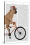French Bulldog on Bicycle-Fab Funky-Stretched Canvas