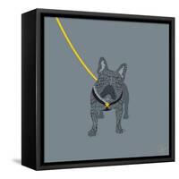 French Bulldog on Grey-Dominique Vari-Framed Stretched Canvas