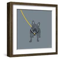 French Bulldog on Grey-Dominique Vari-Framed Art Print