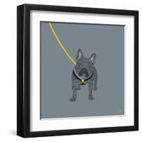 French Bulldog on Grey-Dominique Vari-Framed Art Print