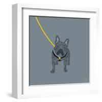 French Bulldog on Grey-Dominique Vari-Framed Art Print