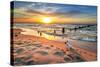 French Bulldog on the Beach at Sunset-Patryk Kosmider-Stretched Canvas