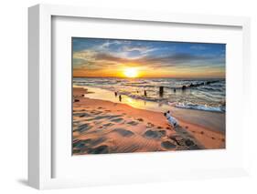 French Bulldog on the Beach at Sunset-Patryk Kosmider-Framed Photographic Print