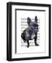 French Bulldog Plain-Fab Funky-Framed Art Print