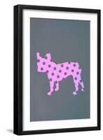 French Bulldog Polka Dots-null-Framed Art Print