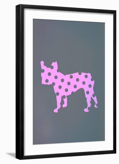 French Bulldog Polka Dots-null-Framed Art Print