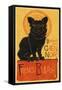 French Bulldog - Retro Chien Noir Ad-Lantern Press-Framed Stretched Canvas