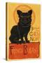 French Bulldog - Retro Chien Noir Ad-Lantern Press-Stretched Canvas