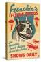 French Bulldog - Retro Flying Circus Ad-Lantern Press-Stretched Canvas