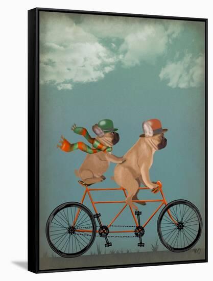 French Bulldog Tandem-Fab Funky-Framed Stretched Canvas