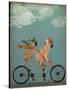 French Bulldog Tandem-Fab Funky-Stretched Canvas