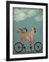 French Bulldog Tandem-Fab Funky-Framed Art Print