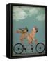 French Bulldog Tandem-Fab Funky-Framed Stretched Canvas