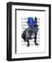 French Bulldog with Blue Top Hat and Moustache-Fab Funky-Framed Art Print