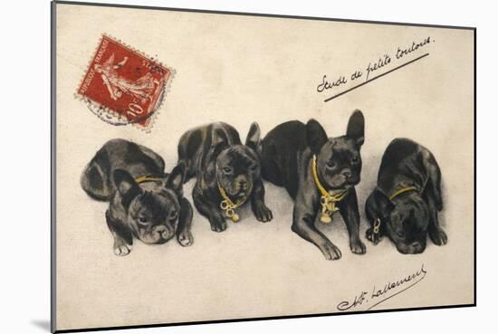 French Bulldogs-null-Mounted Art Print