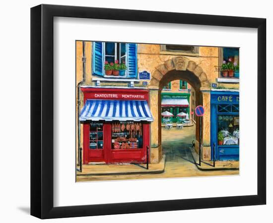 French Butcher Shop Montmartre-Marilyn Dunlap-Framed Art Print