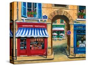 French Butcher Shop Montmartre-Marilyn Dunlap-Stretched Canvas