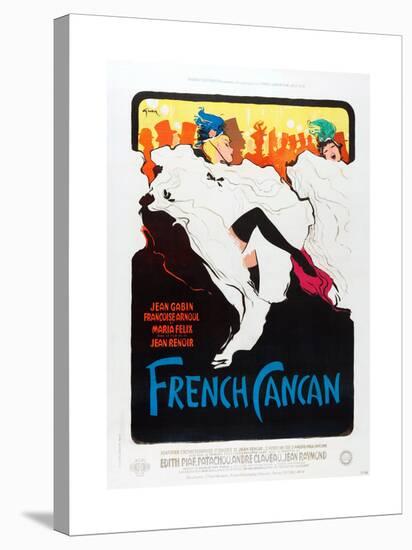 French Can Can, poster art, 1955-null-Stretched Canvas