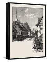 French Canadian Life, a Street in Chateau Richer, Canada, Nineteenth Century-null-Framed Stretched Canvas