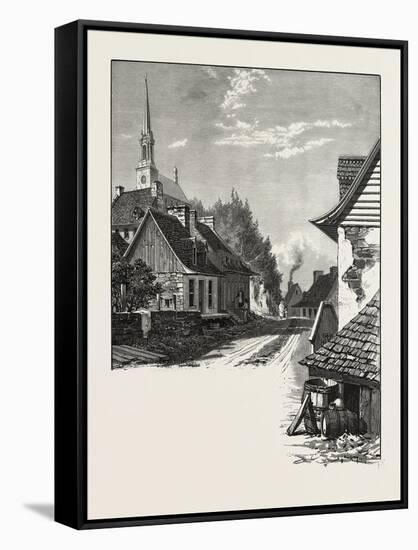 French Canadian Life, a Street in Chateau Richer, Canada, Nineteenth Century-null-Framed Stretched Canvas