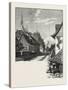 French Canadian Life, a Street in Chateau Richer, Canada, Nineteenth Century-null-Stretched Canvas