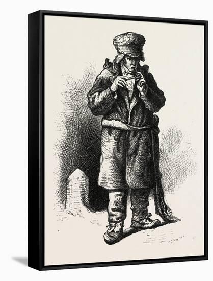 French Canadian Life, an Old Habitant, Canada, Nineteenth Century-null-Framed Stretched Canvas