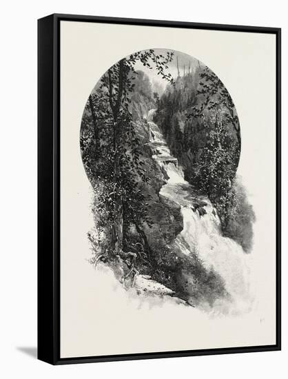 French Canadian Life, Falls of St. Fereol, Canada, Nineteenth Century-null-Framed Stretched Canvas