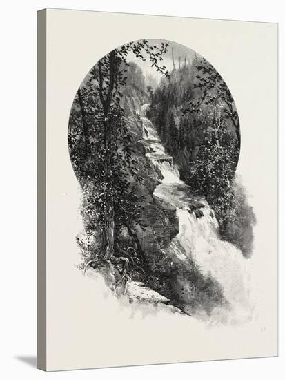 French Canadian Life, Falls of St. Fereol, Canada, Nineteenth Century-null-Stretched Canvas