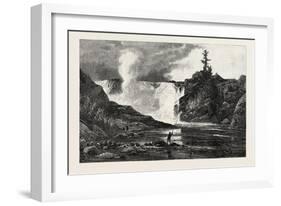 French Canadian Life, Falls of the Chaudiere Near Quebec, Canada, Nineteenth Century-null-Framed Giclee Print