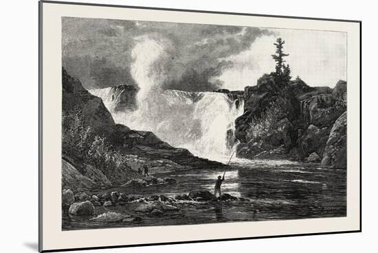 French Canadian Life, Falls of the Chaudiere Near Quebec, Canada, Nineteenth Century-null-Mounted Giclee Print