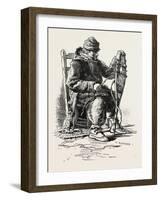 French Canadian Life, Habitant and Snow-Shoes, Canada, Nineteenth Century-null-Framed Giclee Print