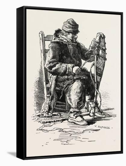 French Canadian Life, Habitant and Snow-Shoes, Canada, Nineteenth Century-null-Framed Stretched Canvas