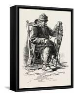 French Canadian Life, Habitant and Snow-Shoes, Canada, Nineteenth Century-null-Framed Stretched Canvas