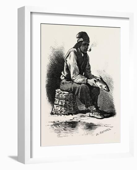 French Canadian Life, Half-Breed Fisherman, Canada, Nineteenth Century-null-Framed Giclee Print